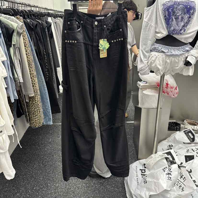 NUEUN東大門直郵女士新品時尚人氣真品職業牛仔褲天絲涂層NUEUN/SEEOT牛仔褲