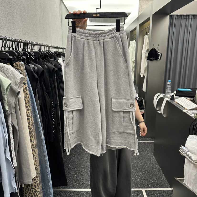 NUEUN東大門實拍韓國女士新品休閑熱賣推薦休閑褲工裝鏤空NUEUN/SEEOT休閑褲