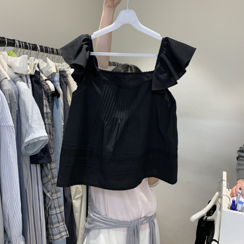 JINSIM韓國直郵實拍女士新品人氣職業休閑襯衫蕾絲衫荷葉邊JINSIM襯衫/蕾絲衫