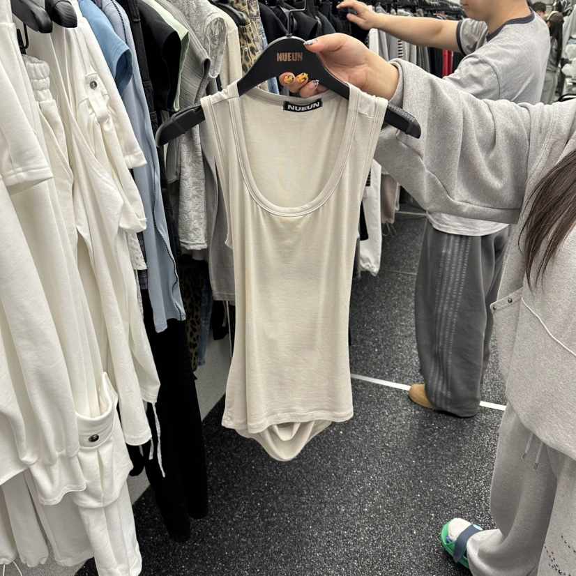 NUEUN韓國東大門直郵女士新款休閑推薦26春夏吊帶背心鏤空NUEUN/SEEOT吊帶/背心