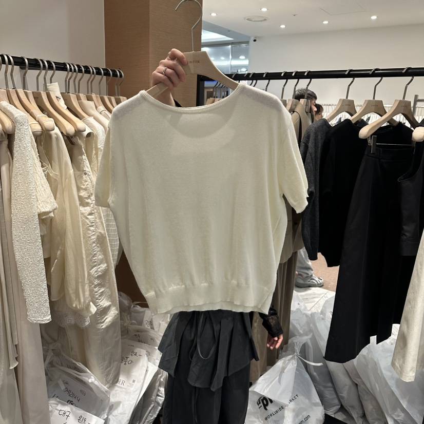 LE BUTTER韓國東大門直郵女士新款26春夏針織衫短袖針織衫LE BUTTER針織衫