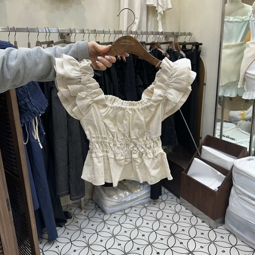 BAMBOLINA韓國代購女裝新品休閑人氣26春夏職業襯衫蕾絲衫BAMBOLINA襯衫/蕾絲衫