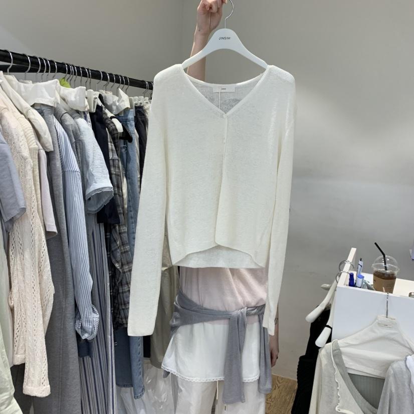 JINSIM韓國代購女士新品職業熱賣休閑26夏季針織衫羊毛衫開襟JINSIM針織衫