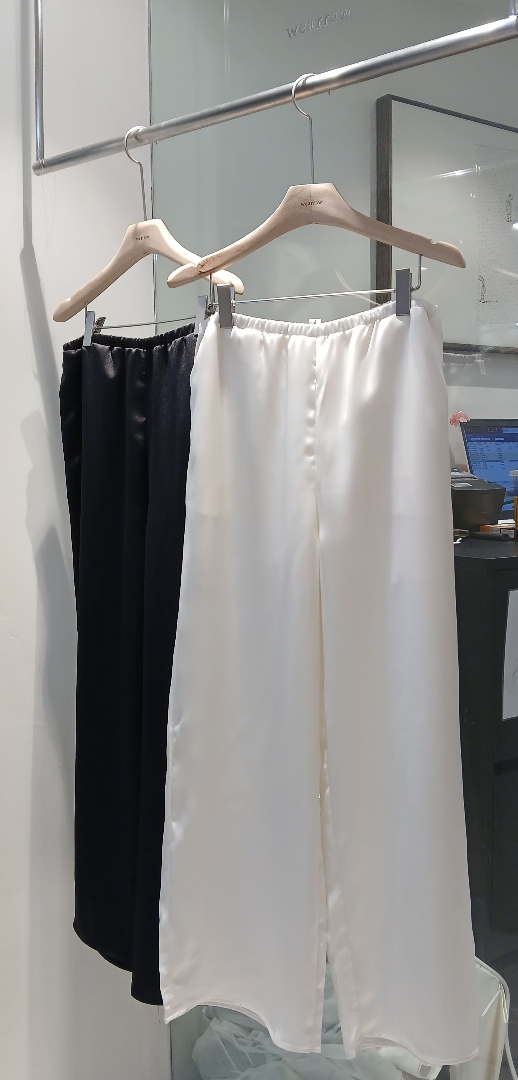 WEARRAW/WELL ROW韓國直郵女裝新品時尚推薦休閑褲緞面WEARRAW/WELL ROW休閑褲