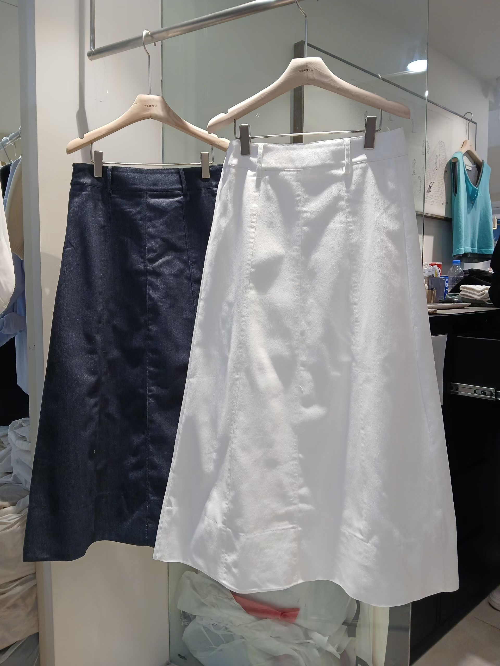 WEARRAW/WELL ROW東大門代購女裝新款職業長裙棉質開衩WEARRAW/WELL ROW長裙