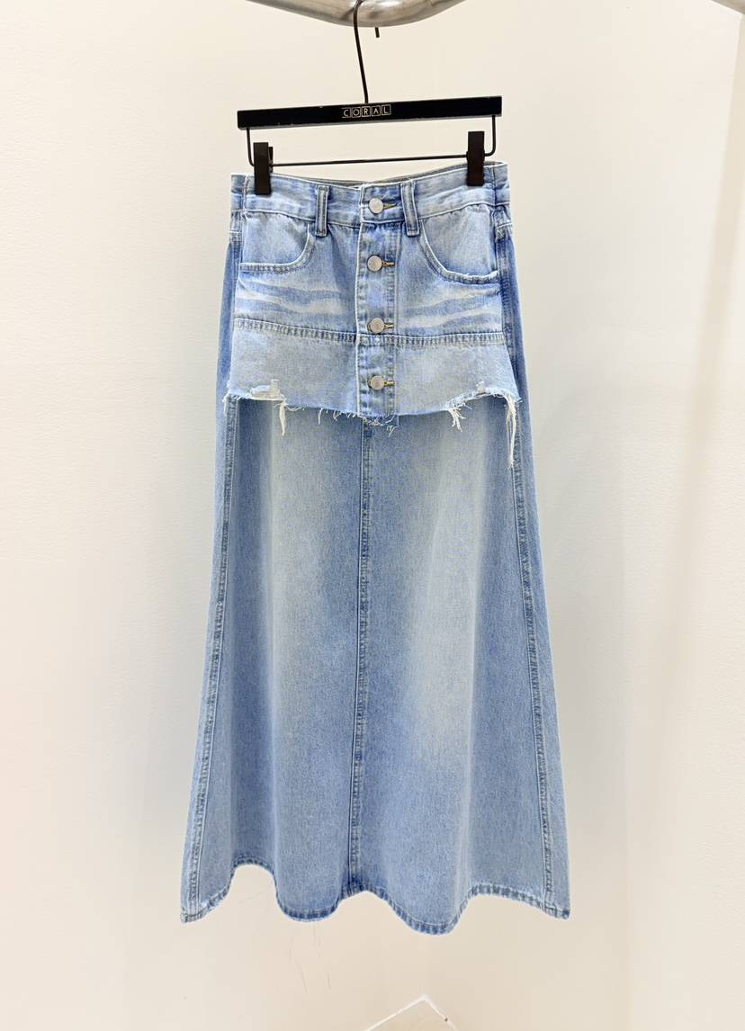 CORAL韓國直郵實拍女士新款時尚休閑熱賣26夏季職業人氣長裙CORAL長裙