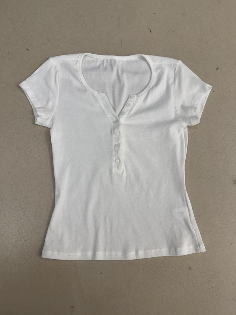 SYMBOL韓國代購女士新品熱賣人氣26夏季休閑時尚T恤棉質紐扣SYMBOLT恤