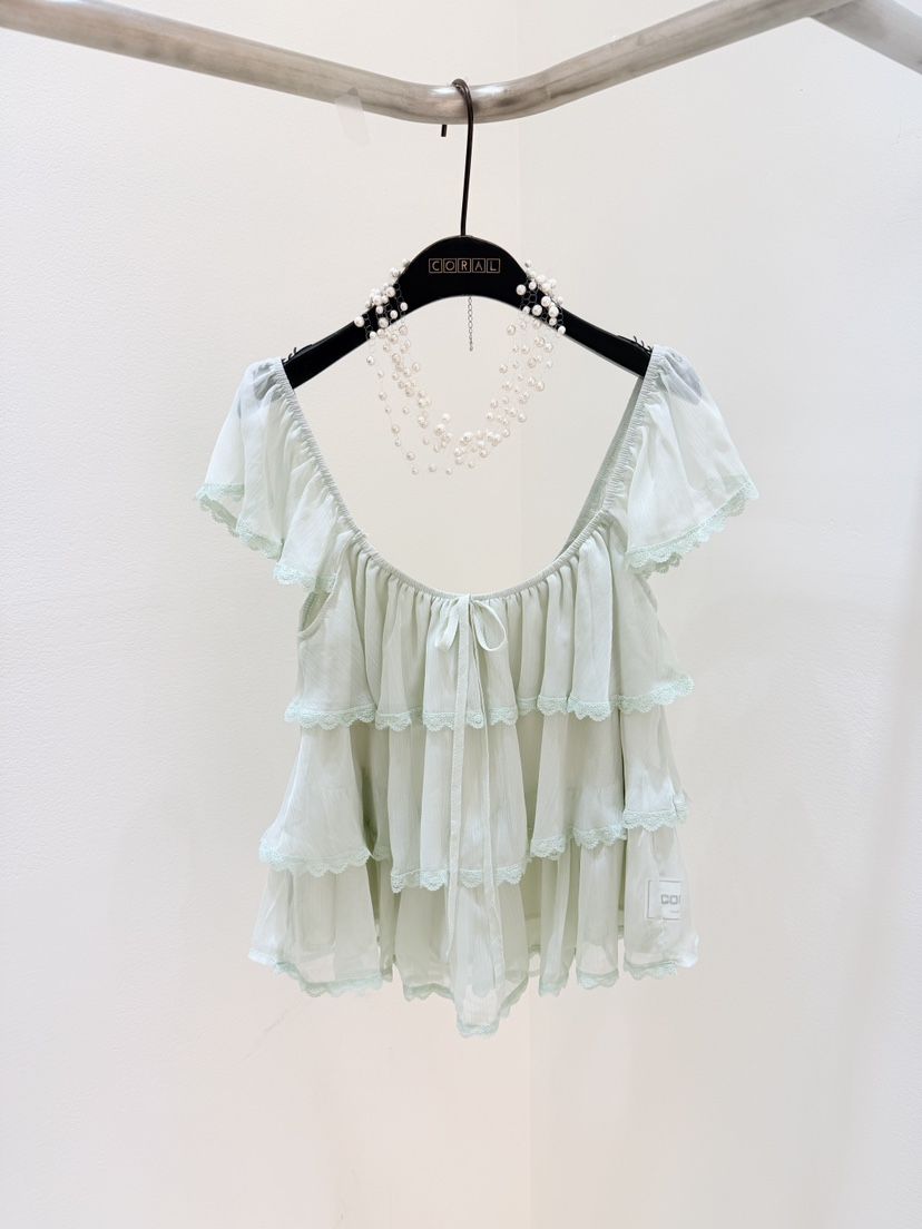 CORAL韓國代購女裝新品熱賣休閑職業推薦人氣26夏季襯衫蕾絲衫CORAL襯衫/蕾絲衫