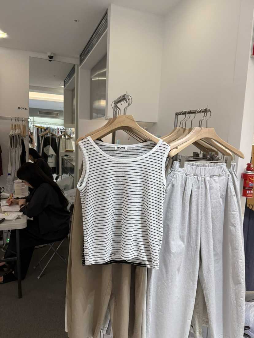 MONE-A韓國東大門代購女裝新款26夏季人氣吊帶背心亞麻布MONE-A吊帶/背心