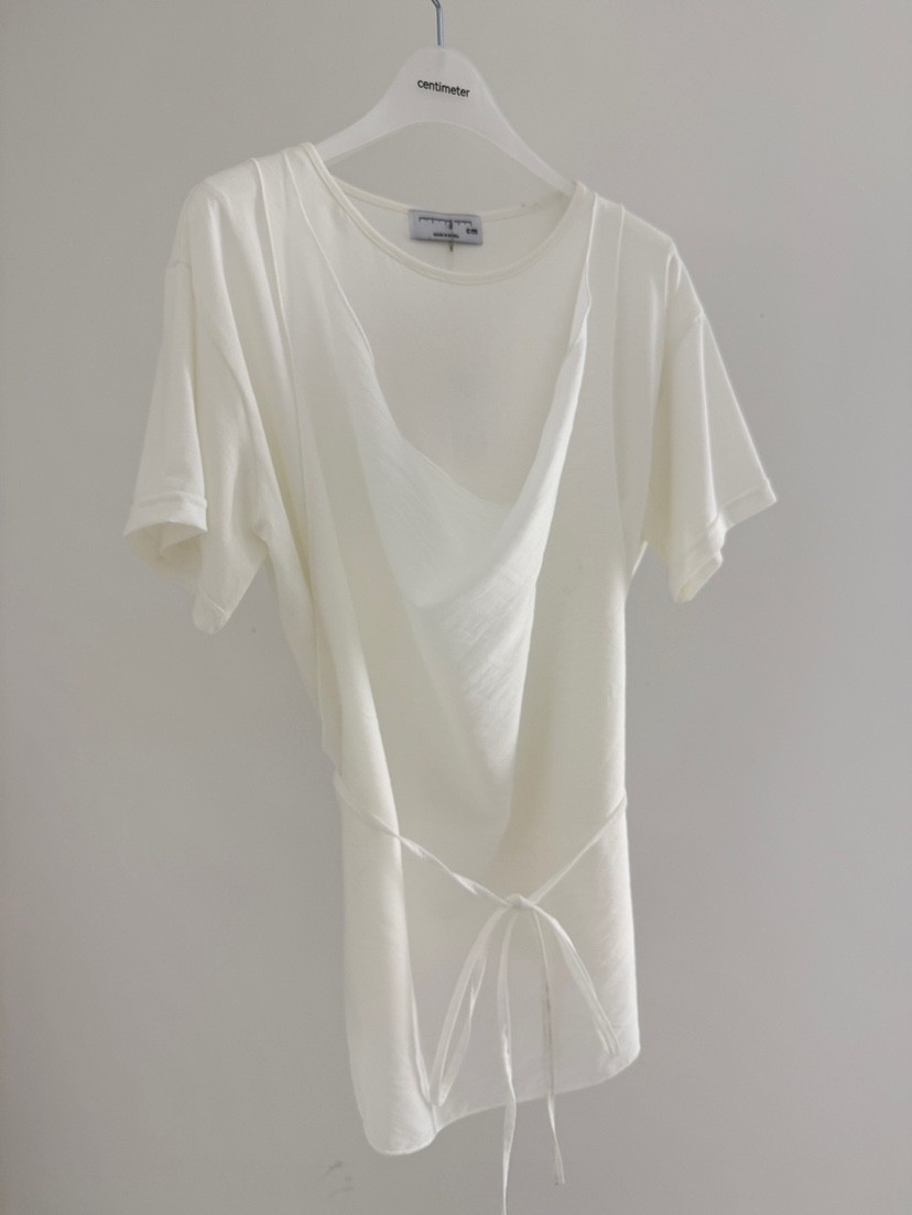 CM韓國直郵實拍女裝新品時尚熱賣人氣職業26夏季T恤假兩件CM_centimeterT恤