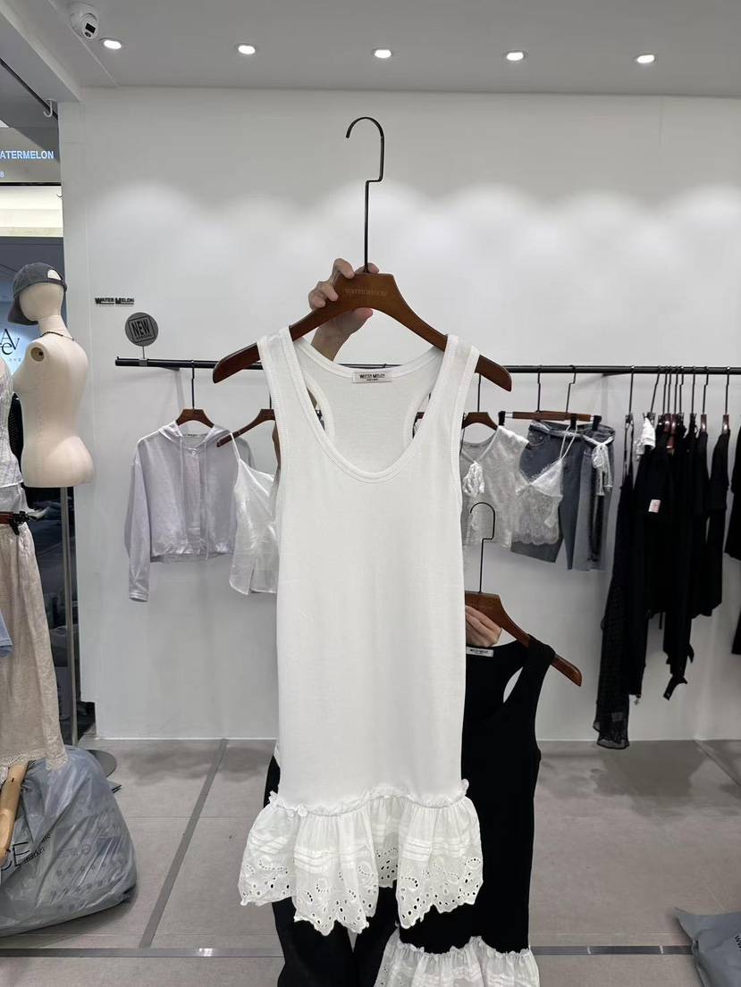 WATERMELON東大門實拍韓國女裝新品人氣職業連衣裙無袖緞帶WATER MELON連衣裙