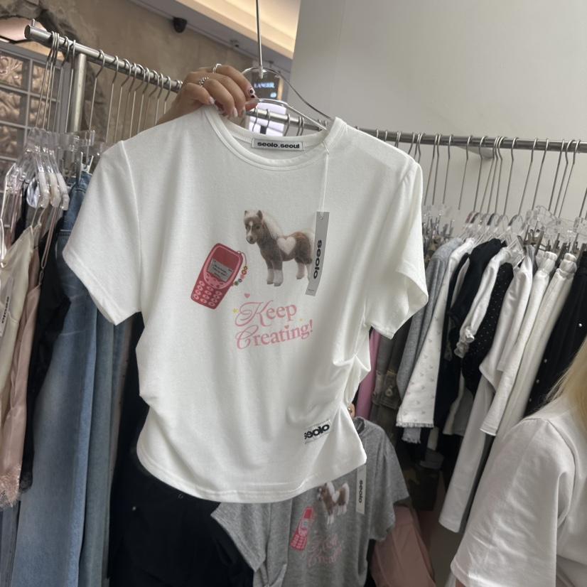 SEOLO韓國直郵女士新品時尚推薦26春夏熱賣26夏季職業T恤Seolo seoulT恤