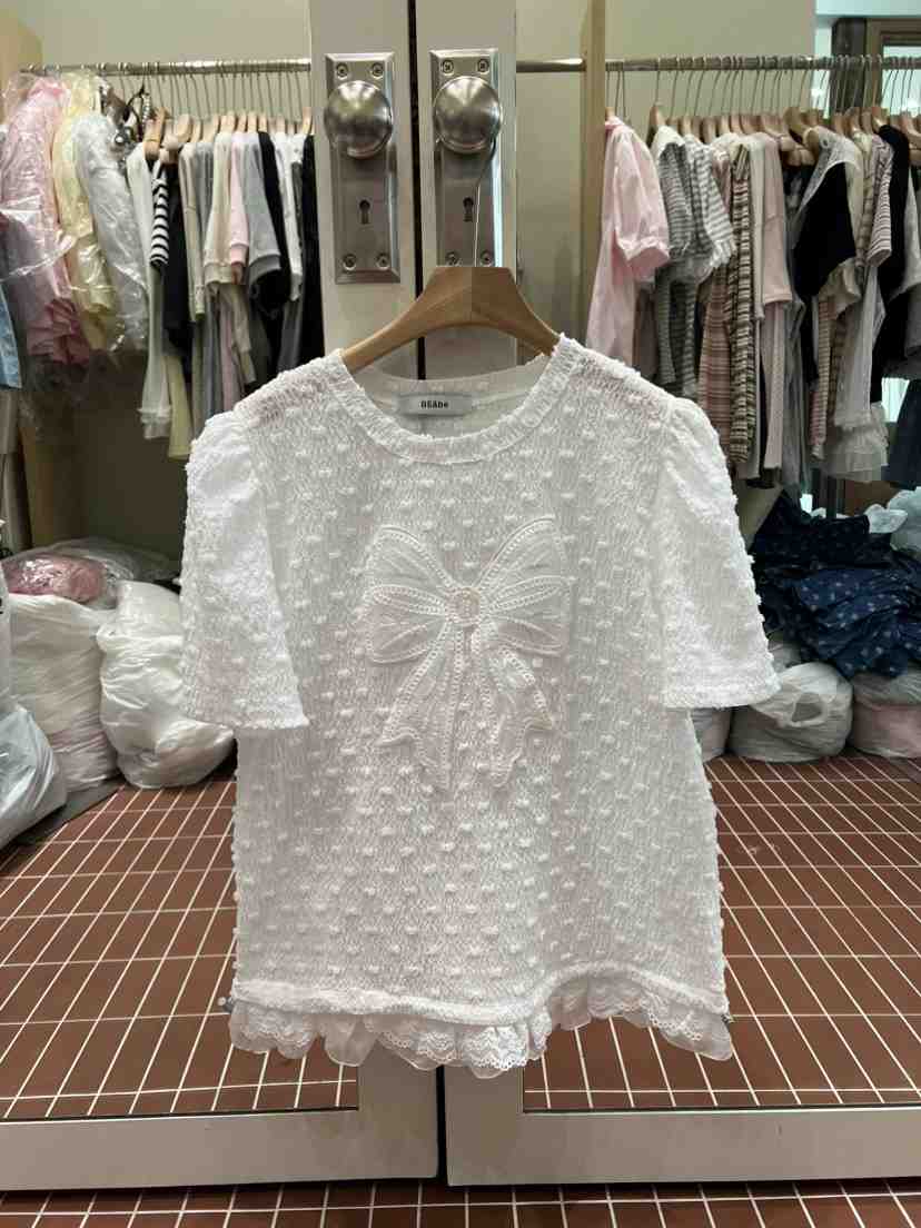 BE&amp;BE韓國直郵女裝新款26春夏職業熱賣人氣休閑T恤絲帶BE&beT恤