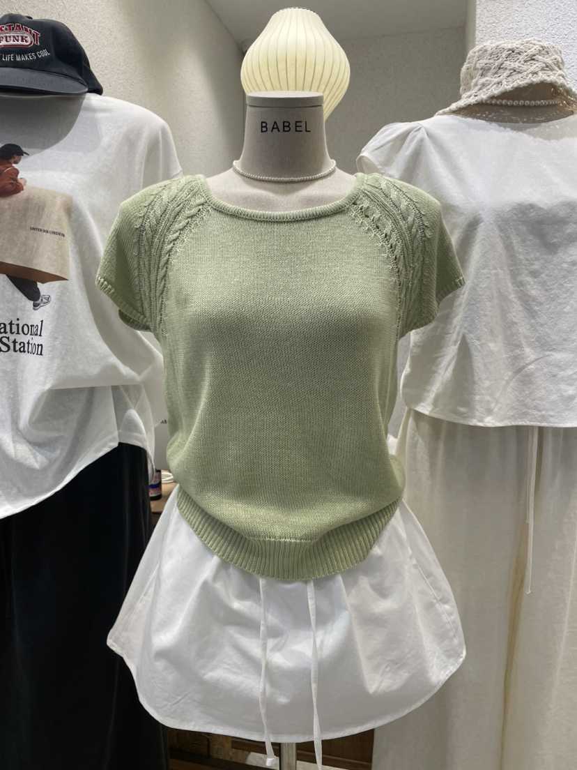 BABEL韓國東大門代購女士新品人氣職業時尚針織衫短袖針織衫BABEL針織衫