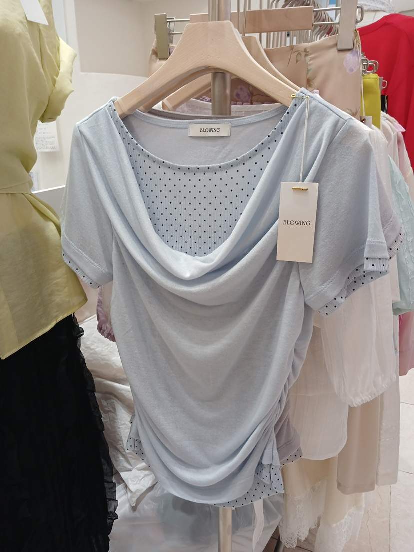 BLOWING韓國直郵女裝新品時尚職業推薦人氣26春夏T恤假兩件BLOWINGT恤