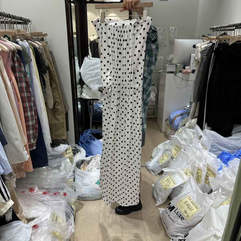 THEMORYPARK韓國代購女士新款休閑時尚推薦人氣連衣裙圓點THE MORY PARK連衣裙