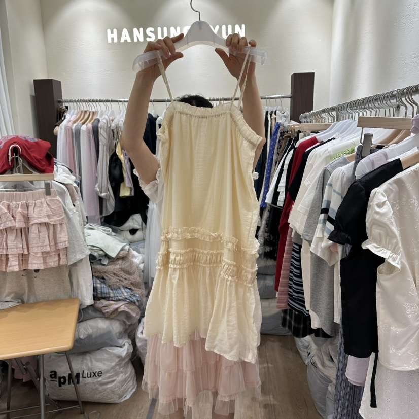 HANSUNGHYUN東大門直郵女裝新品職業熱賣連衣裙荷葉邊纖維HANSUNGHYUN連衣裙