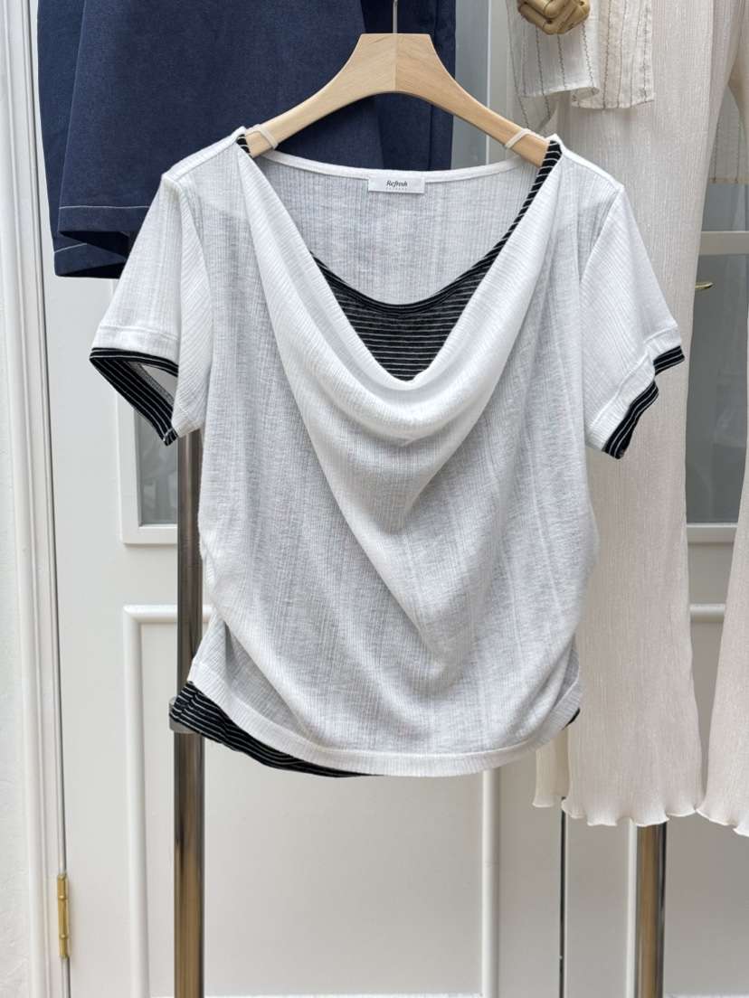 RE:FRESH-L韓國代購女裝新品休閑時尚26夏季職業推薦T恤RE:FRESHT恤