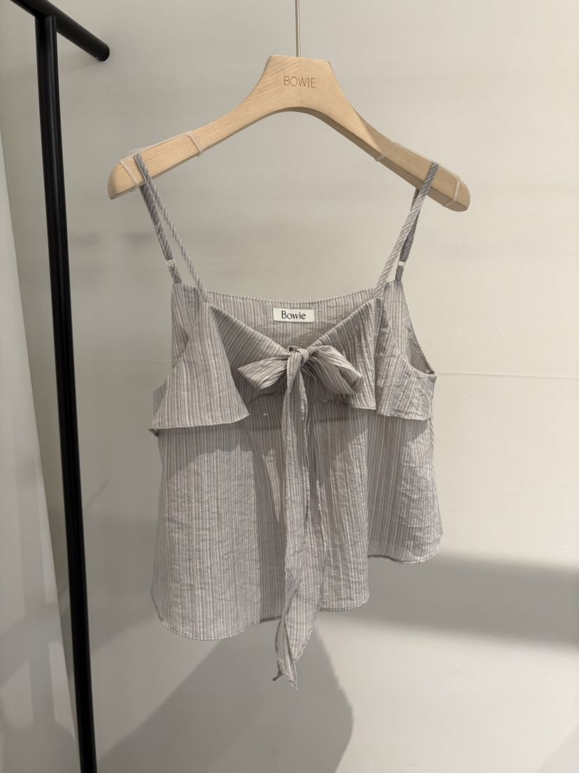 BOWIE韓國直郵女士新品26春夏休閑推薦職業熱賣吊帶背心系帶BOWIE吊帶/背心