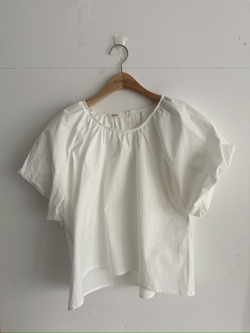 BLEECKER韓國直郵女裝新品休閑時尚職業推薦襯衫蕾絲衫褶皺BLEECKER襯衫/蕾絲衫