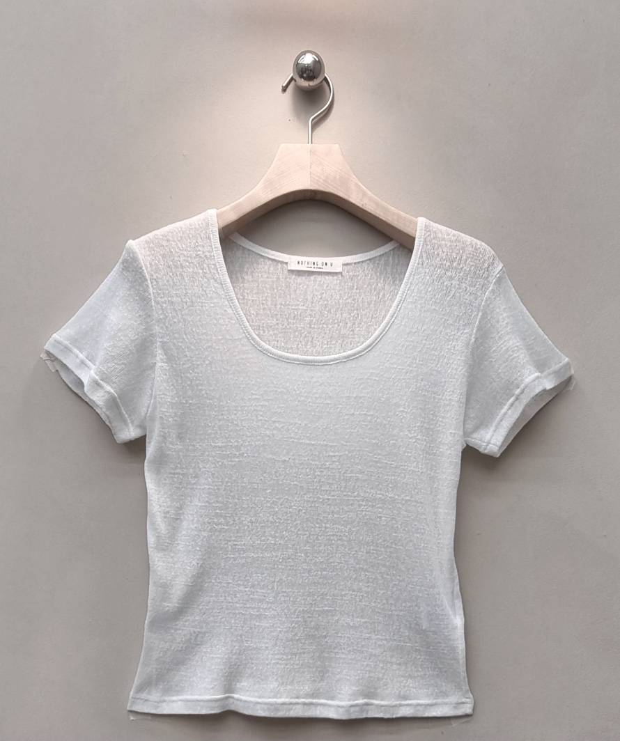 NOTHING東大門直郵女士新品人氣26春夏熱賣休閑T恤亞麻布U領NOTHINGT恤