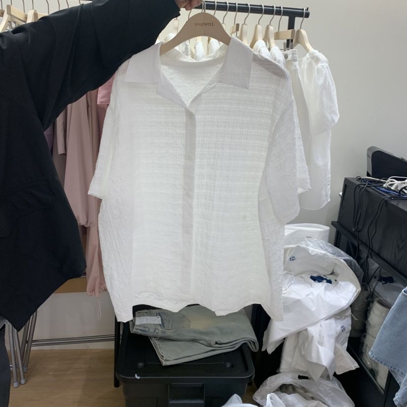 SPAGHETTI韓國直郵女裝新品時尚休閑熱賣職業人氣襯衫蕾絲衫spaghetti襯衫/蕾絲衫