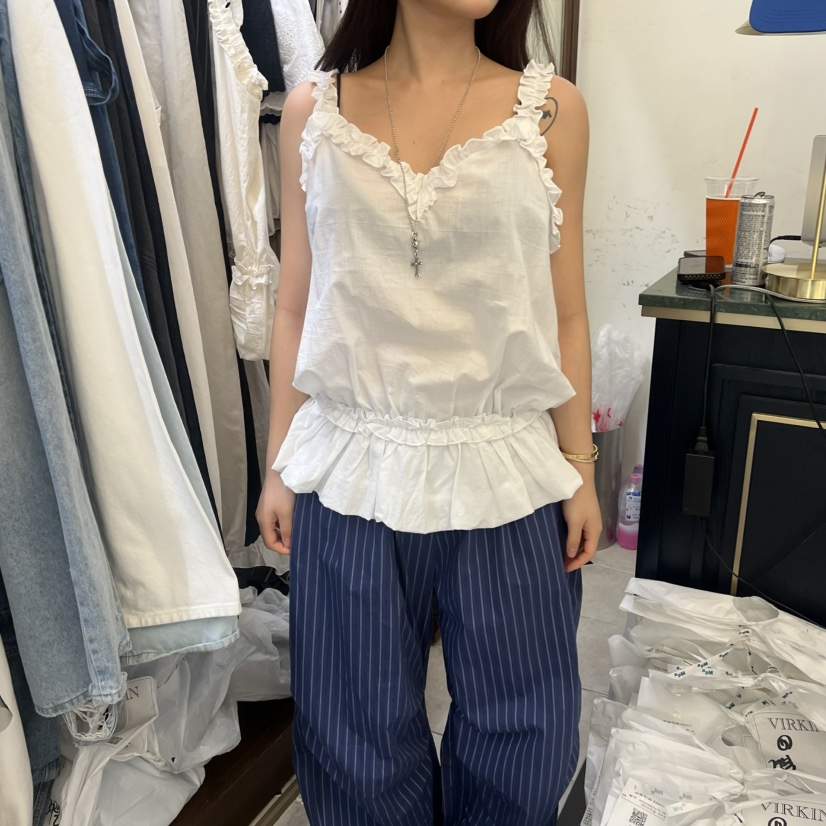 VIRKIN韓國代購女裝新款26春夏真品推薦休閑職業吊帶背心VIRKIN吊帶/背心