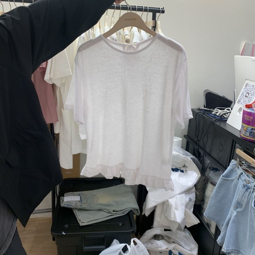 SPAGHETTI東大門實拍女裝新品真品熱賣休閑職業時尚T恤亞麻spaghettiT恤