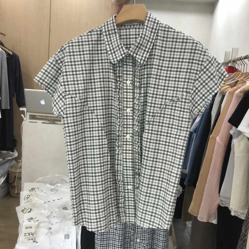 VILLABUTTON韓國代購女裝新款職業時尚26夏季休閑襯衫蕾絲衫VILLABUTTON襯衫/蕾絲衫