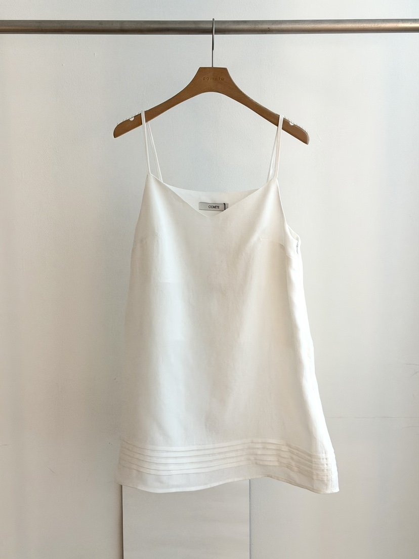 COMETE韓國東大門代購女士新款26夏季26春夏吊帶背心天絲褶裥COMETE吊帶/背心