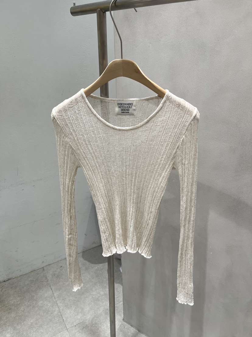 EVERCOMMERCE METICULOUSLY DESIGNED韓國直郵女裝新款人氣針織衫亞麻布EVERCOMMERCE METICULOUSLY DESIGNED針織衫