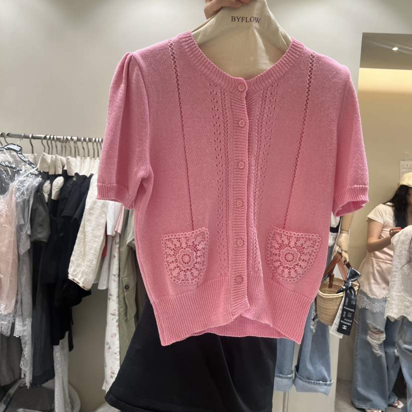 BY FLOW韓國直郵女裝新品人氣推薦職業26春夏針織衫口袋BY FLOW針織衫