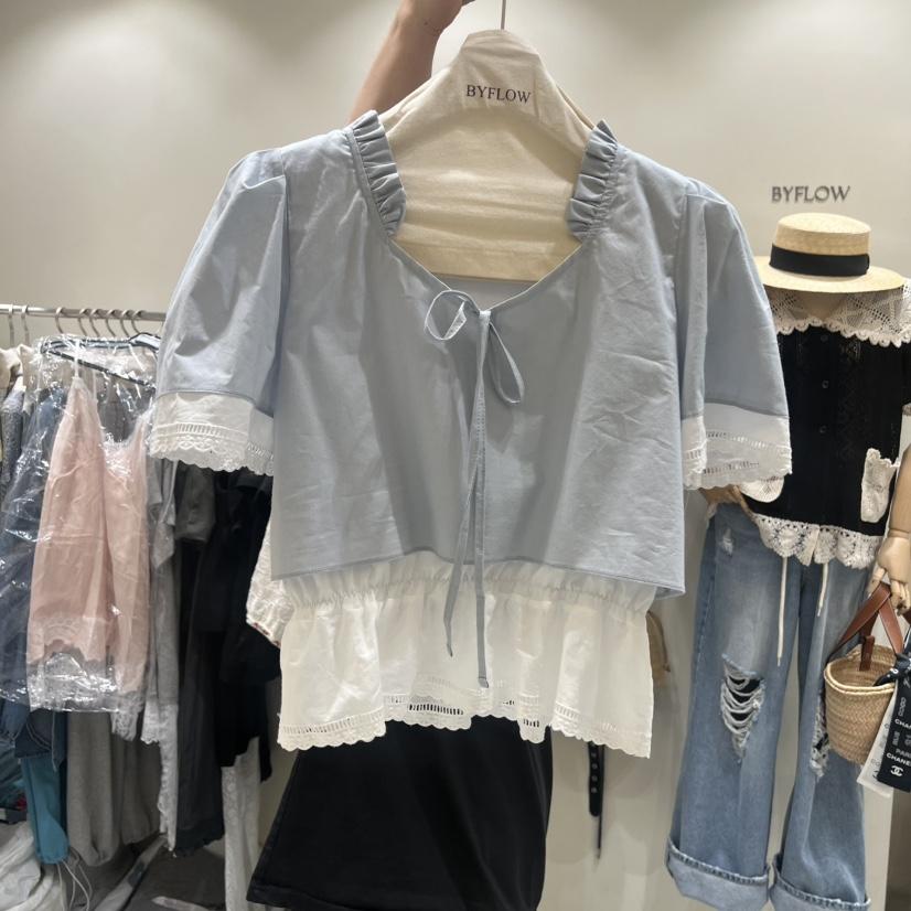 BY FLOW韓國直郵女裝新品職業26春夏26夏季推薦襯衫蕾絲衫BY FLOW襯衫/蕾絲衫