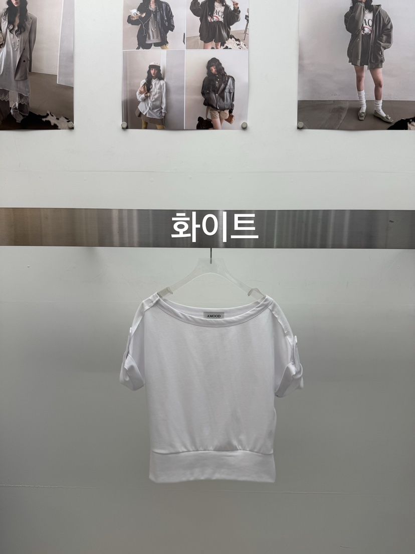 AMOOD韓國直郵實拍女裝新款26夏季人氣休閑職業T恤不對稱AMOODT恤