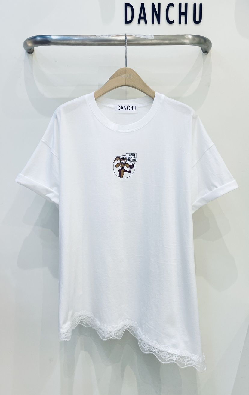 DANCHU韓國代購女士新品職業人氣26春夏熱賣推薦26夏季T恤蕾絲DANCHUT恤