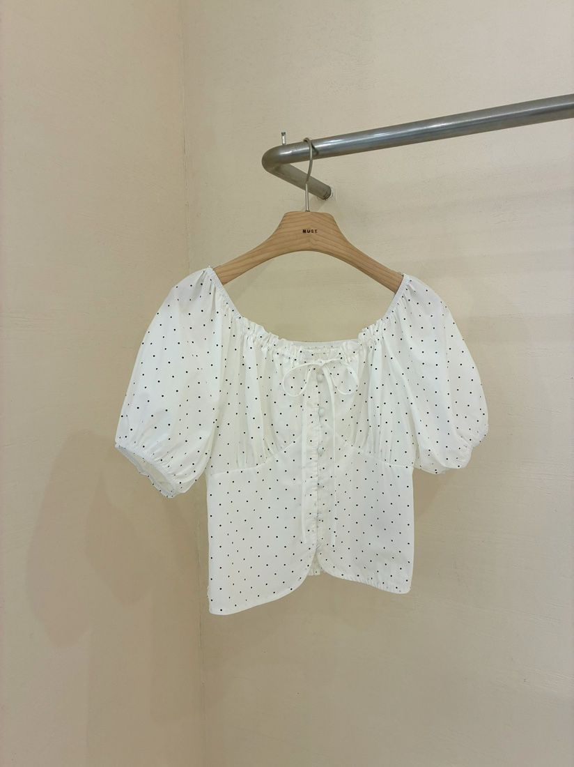 MUSE-P韓國直郵實拍女裝新款休閑時尚熱賣襯衫蕾絲衫褶皺MUSE-P襯衫/蕾絲衫