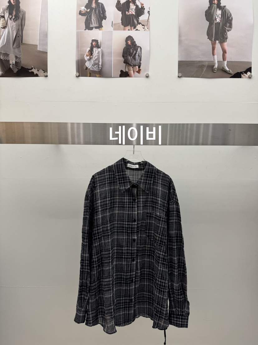 AMOOD東大門實拍韓國女士新品推薦時尚襯衫蕾絲衫格子腰帶AMOOD襯衫/蕾絲衫