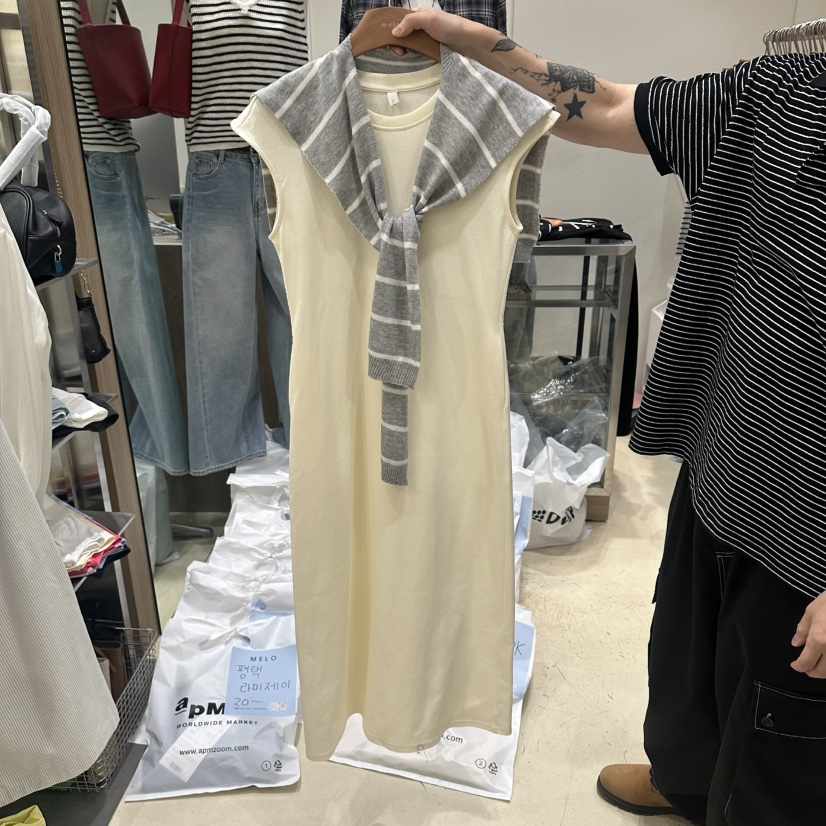 MELO韓國直郵女士新品26夏季26春夏職業時尚熱賣連衣裙披肩MELO連衣裙