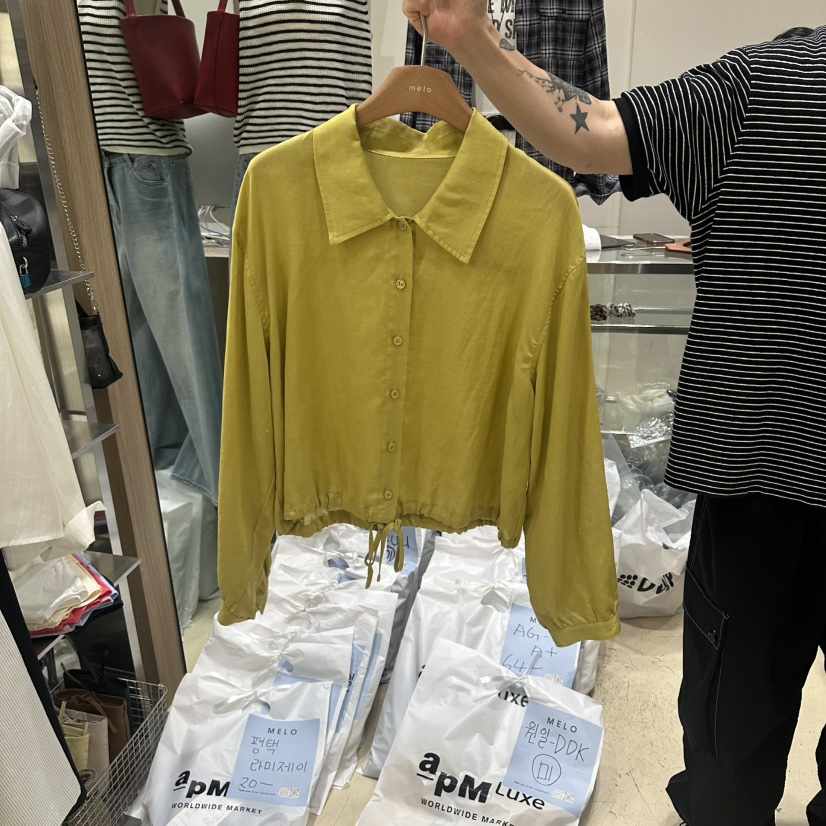 MELO韓國東大門直郵女士新品26夏季時尚推薦襯衫蕾絲衫亞麻MELO襯衫/蕾絲衫