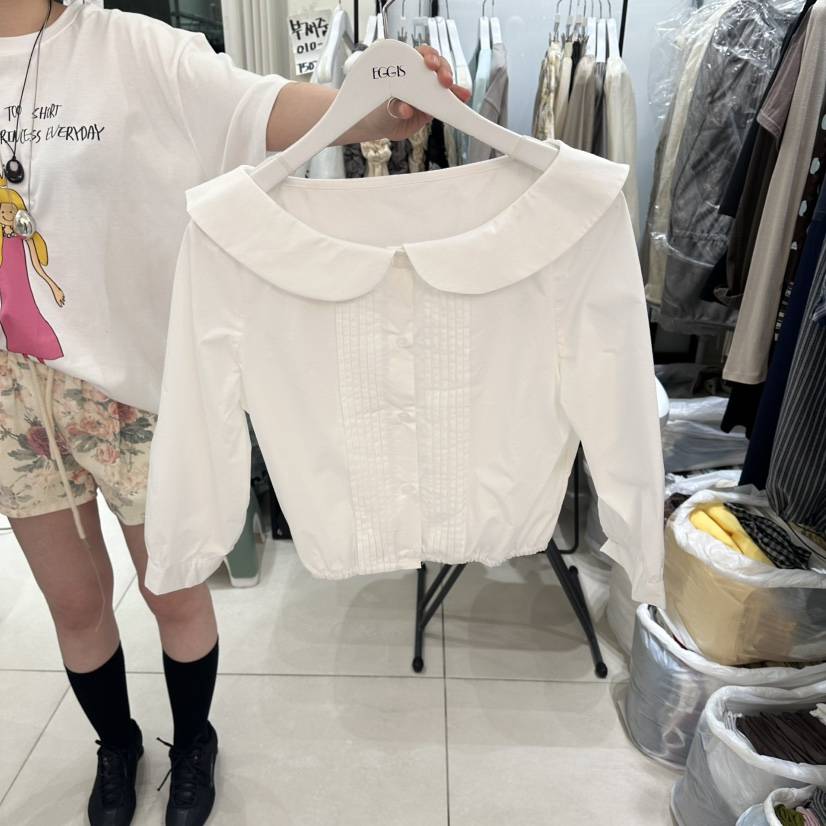 EGG IS東大門實拍韓國女裝新品推薦26春夏職業襯衫蕾絲衫EGG IS襯衫/蕾絲衫