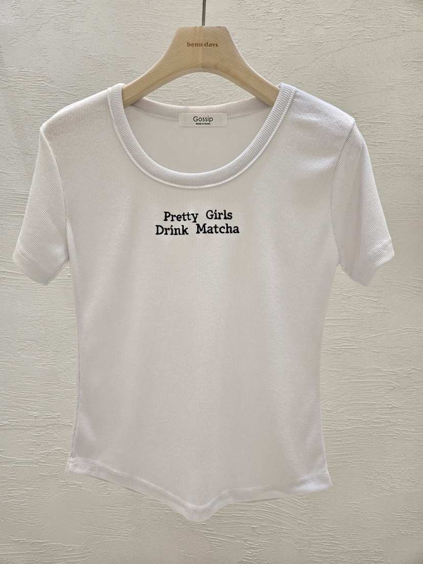 GOSSIP韓國直郵女裝新品推薦26春夏職業熱賣26夏季T恤刺繡羅紋GOSSIPT恤