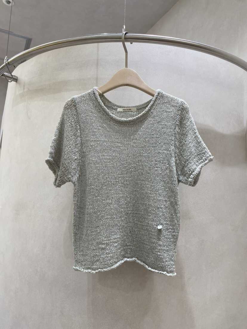 WHO IS SHE東大門實拍韓國女士新款26春夏推薦人氣T恤網狀WHO IS SHET恤