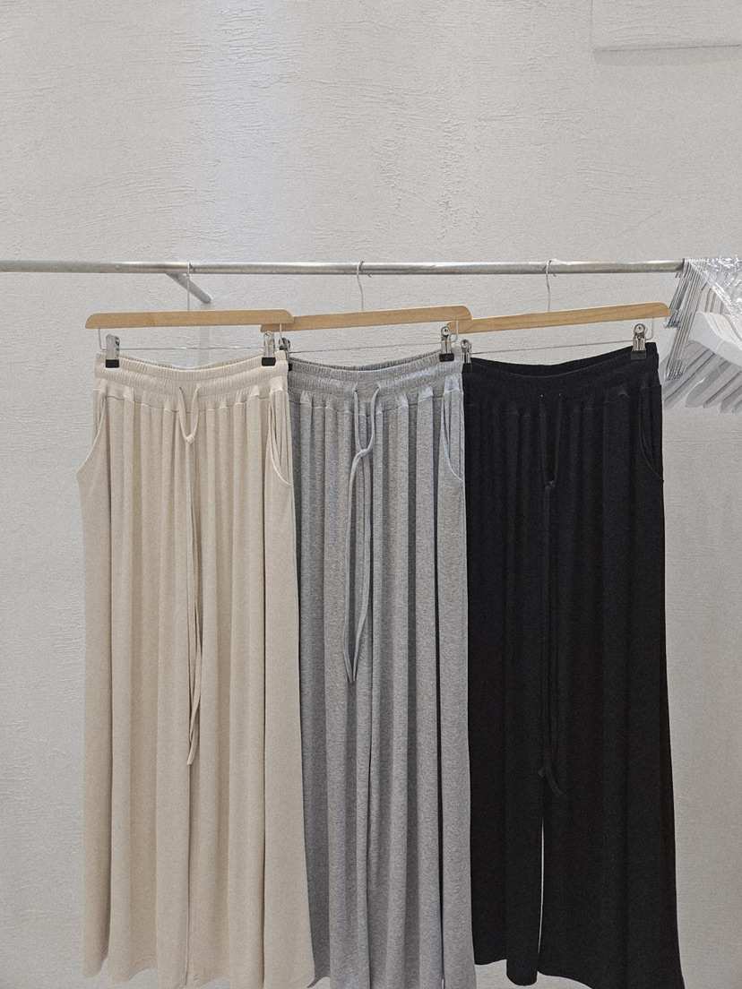 GOSSIP韓國代購女裝新款熱賣休閑人氣推薦休閑褲闊腿褲羅紋GOSSIP休閑褲