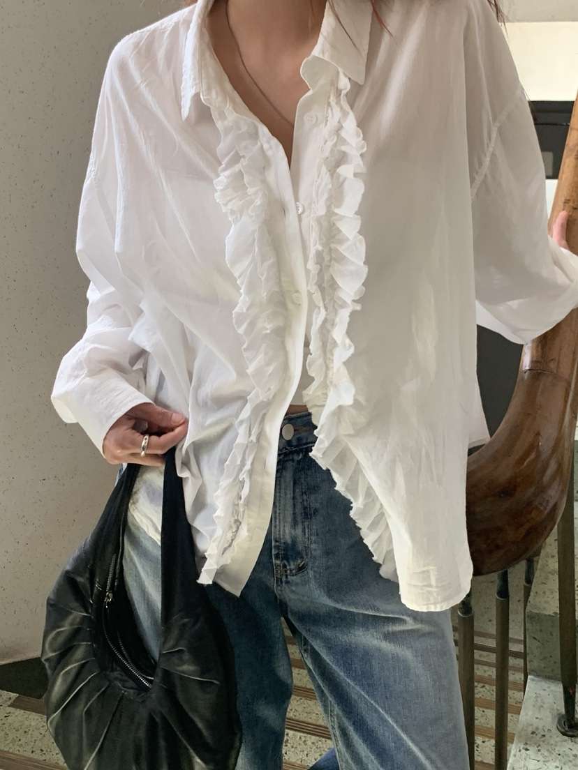 SUNDER MARKET韓國東大門直郵女士新款推薦襯衫蕾絲衫雙層SUNDER MARKET襯衫/蕾絲衫