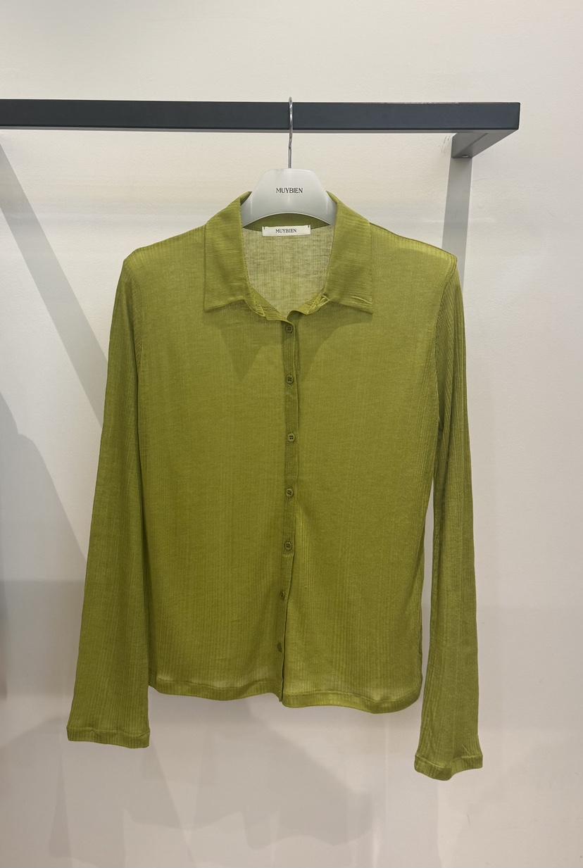 MUYBIEN東大門實拍韓國女士新品職業休閑長袖T恤透視開衫MUYBIEN長袖T恤