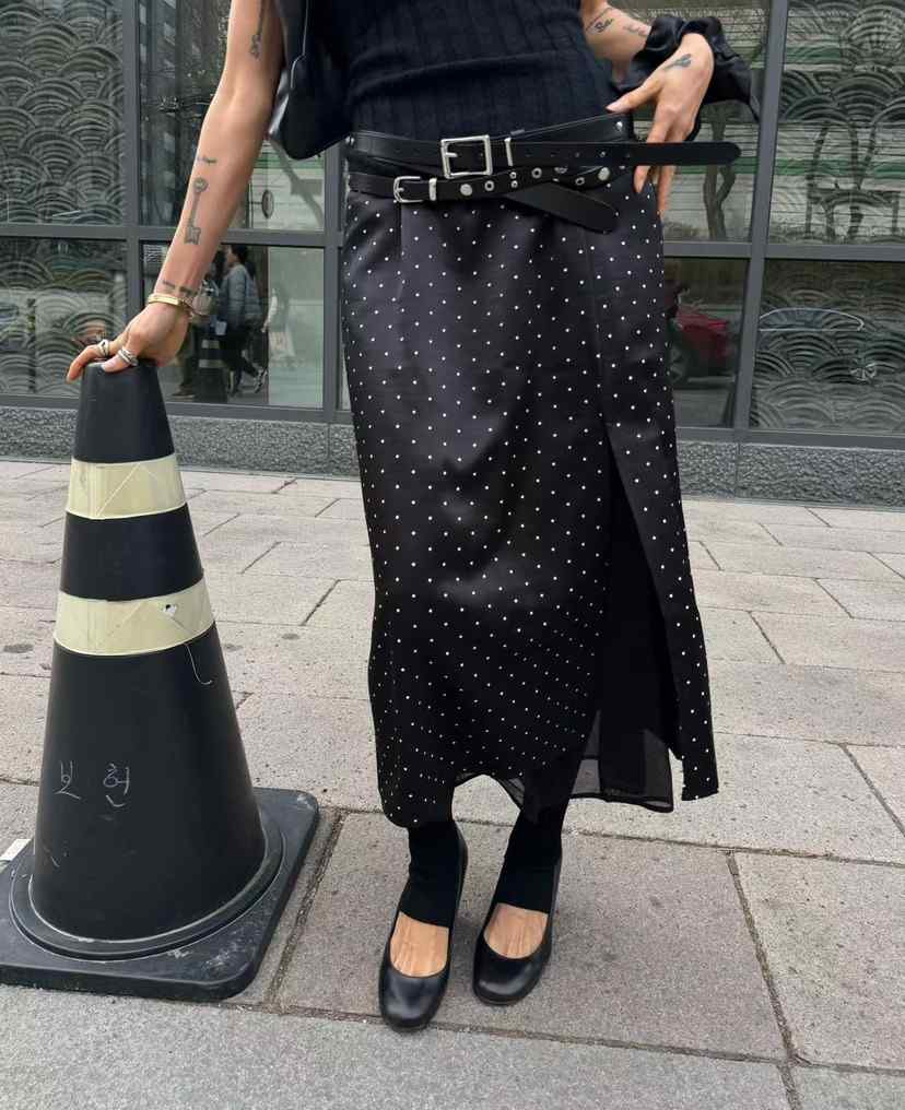 ABBEYLEE韓國東大門代購女士新款職業推薦熱賣長裙不含腰帶ABBEYLEE長裙