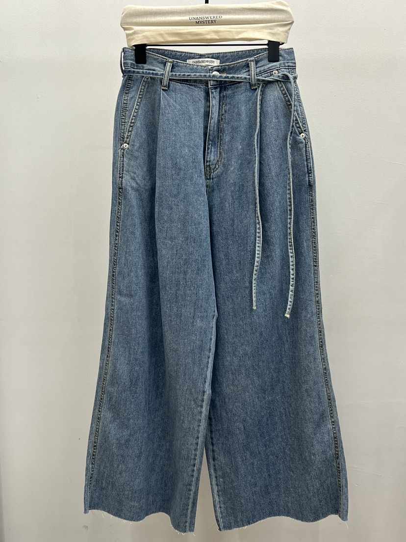 UNANSWERED-MYSTERY/FIFO韓國東大門代購女士新品休閑牛仔褲含腰繩UNANSWERED-MYSTERY/FIFO牛仔褲