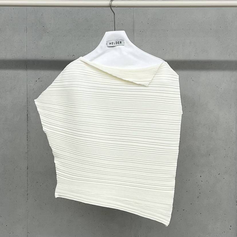 HELDER-P東大門實拍韓國女裝新款職業襯衫蕾絲衫不對稱褶裥HELDER襯衫/蕾絲衫