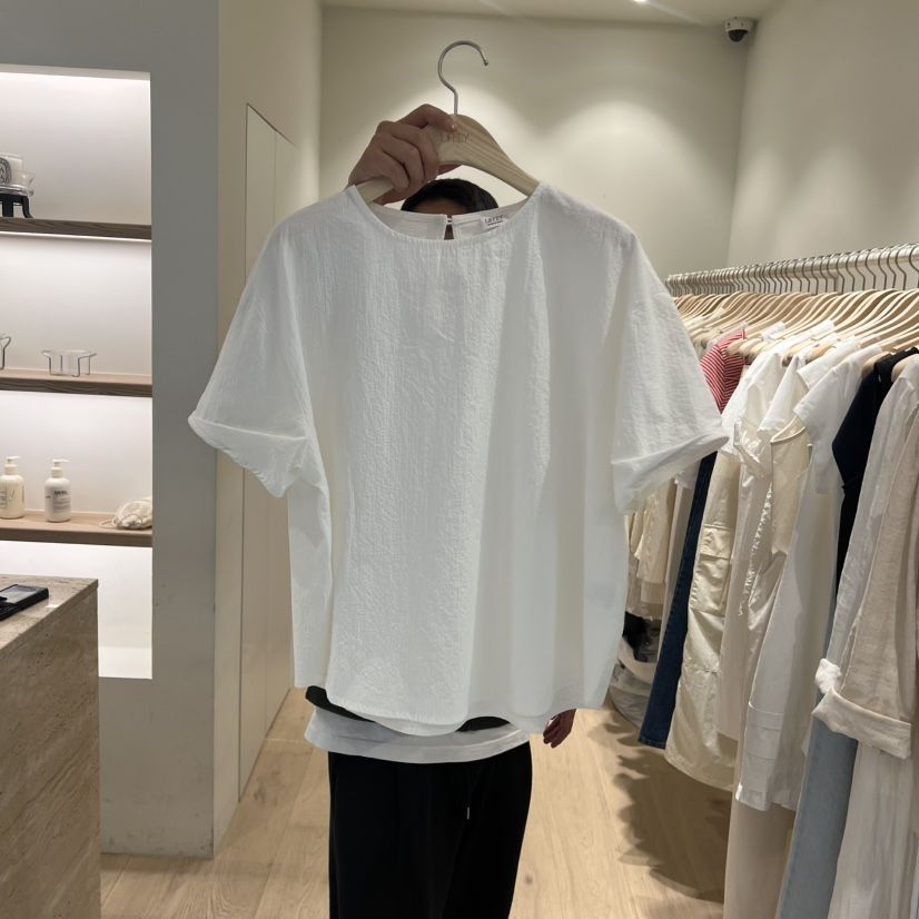 LIFFEY東大門實拍韓國女士新款職業熱賣推薦襯衫蕾絲衫亞麻LIFFEY襯衫/蕾絲衫