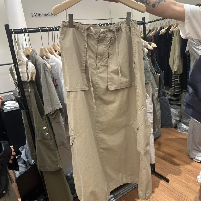 JADEMARKET韓國東大門代購女士新款熱賣時尚26春夏長裙口袋JADE SEOUL_MARKET長裙